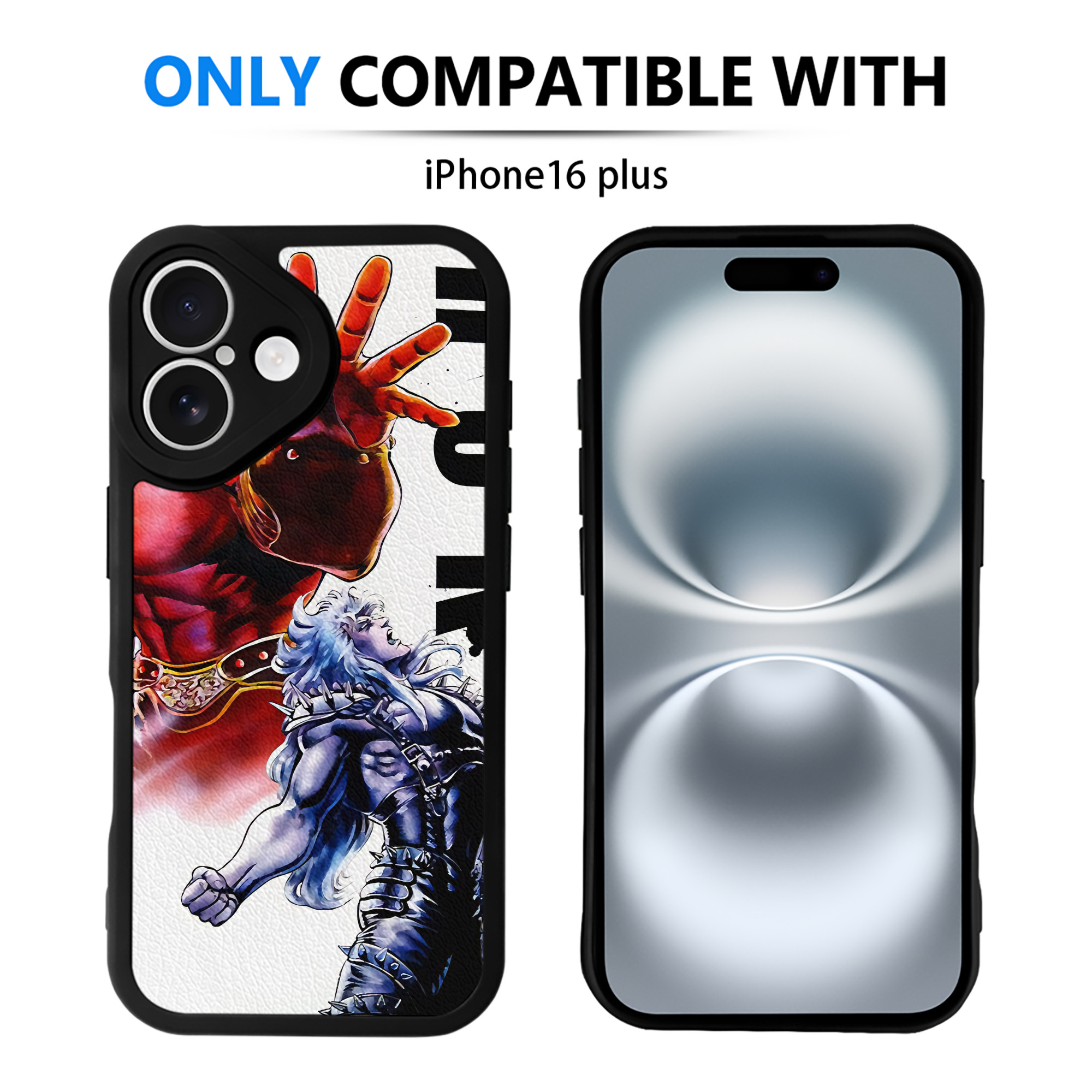（画像用） 北斗の拳 Fist of the North Star 【iPhone 16シリーズ対応】シリコンスマホケース（レザー調） 材質：シリコン
